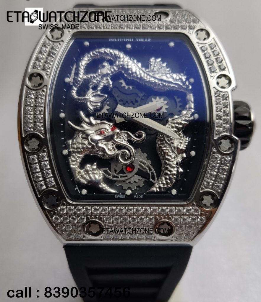 Richard Mille Dragon Skeleton Diamond Dial Swiss ETA Watch