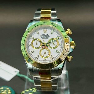 rolex daytona dual tone white dial men watch