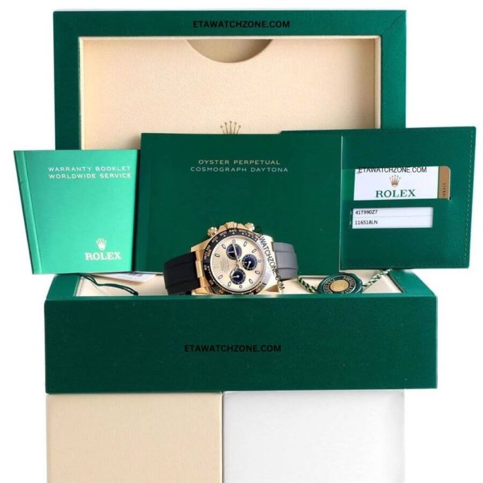 Rolex-Daytona-Cosmograph-Gold-Oysterflex-Strap-Swiss-Watch