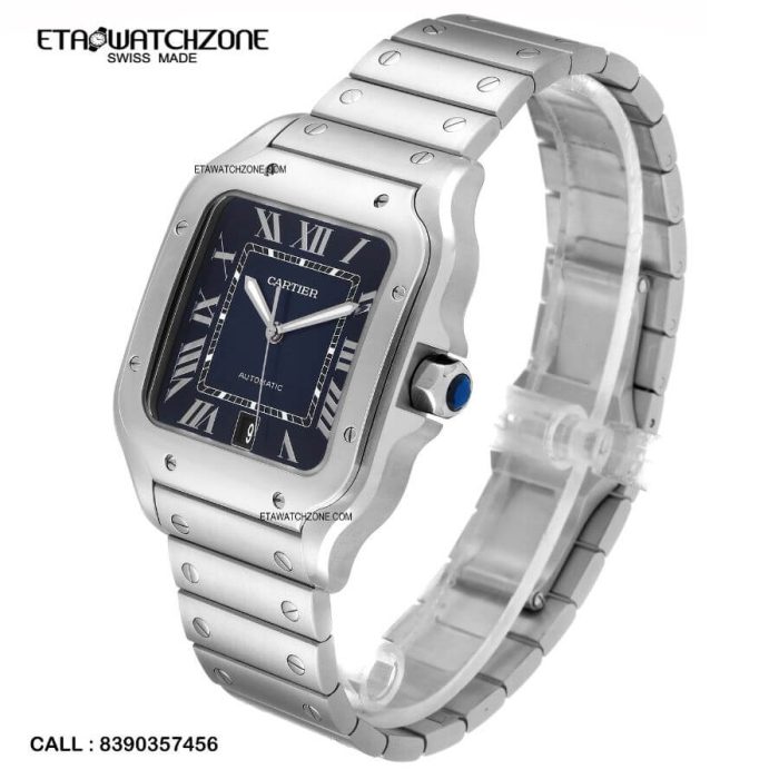 cartier-santos-blue-dial-solid-stainless-steel-ETA-watch