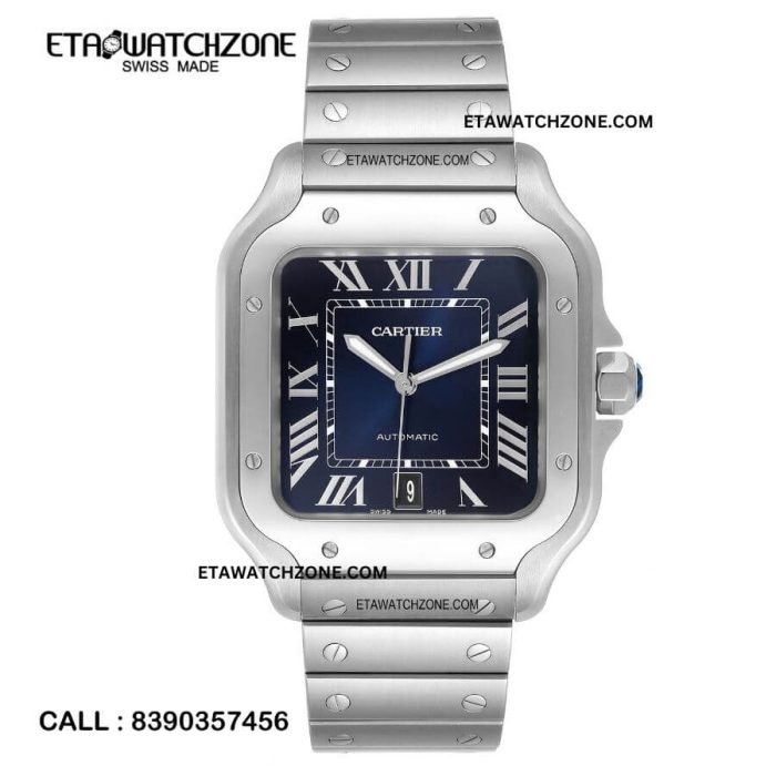 cartier-santos-blue-dial-solid-stainless-steel-ETA-watch