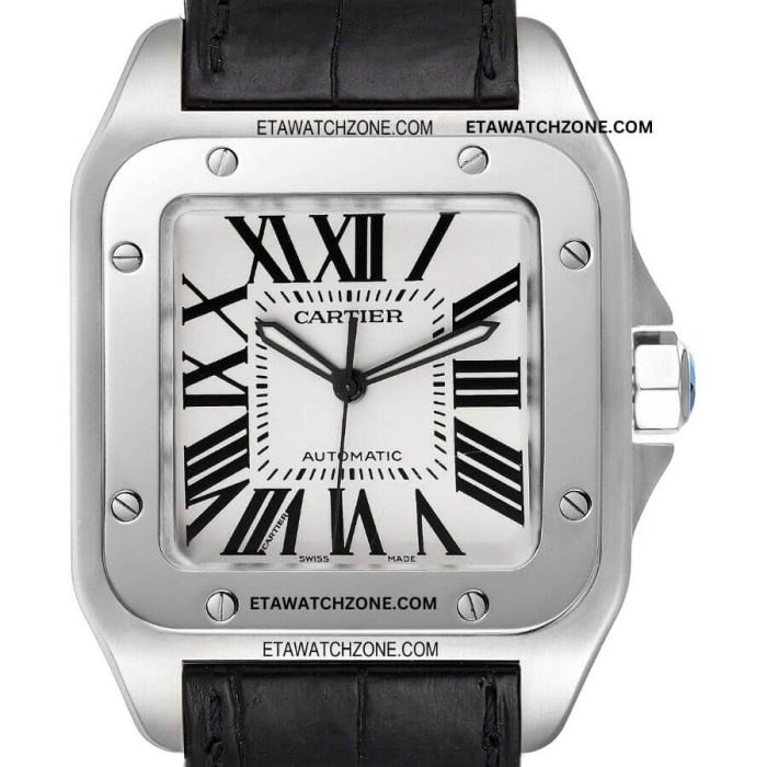 cartier-white-dial-black-leather-strap-ETA-watch