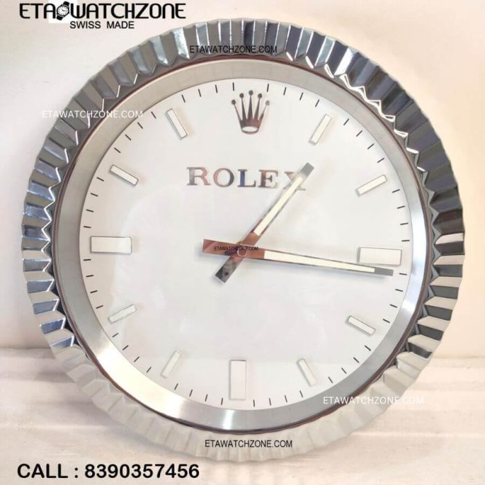 rolex-silver-white-dial-wallclock