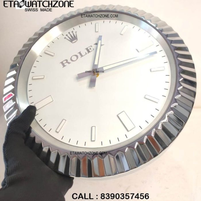 rolex-silver-white-dial-wallclock