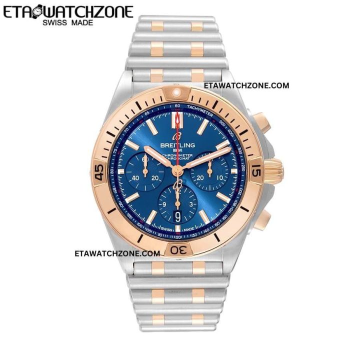 breitling-chronomat-steel-rose-gold-blue-dial-mens-watch