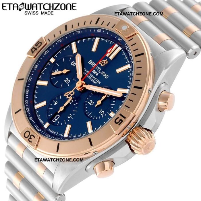 breitling-chronomat-steel-rose-gold-blue-dial-mens-watch