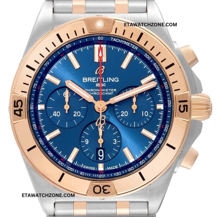 breitling-chronomat-steel-rose-gold-blue-dial-mens-watch