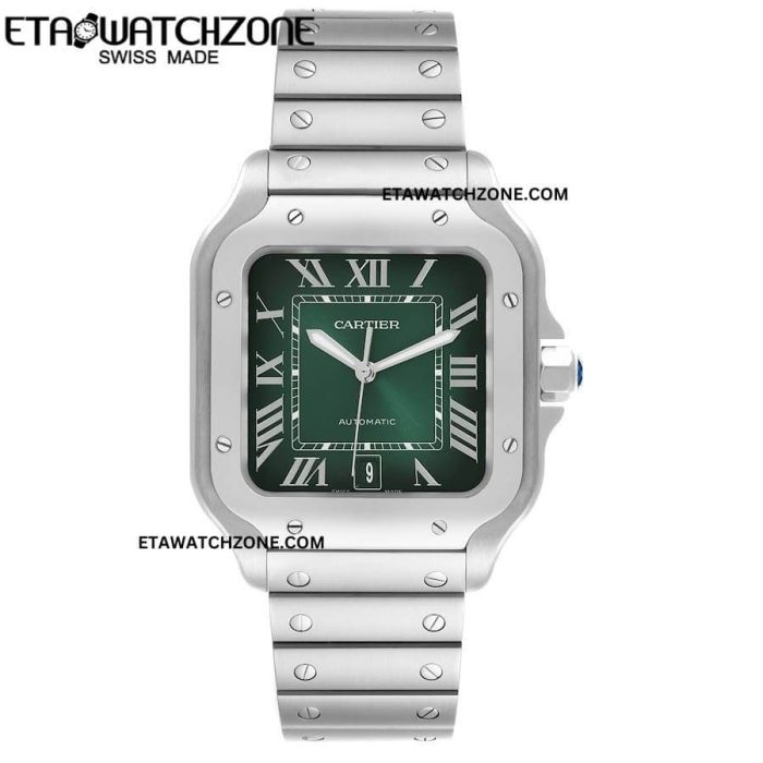 cartier-santos-large-green-dial-steel-mens-watch