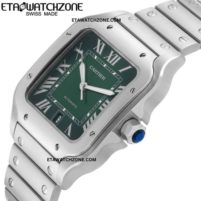 cartier-santos-large-green-dial-steel-mens-watch