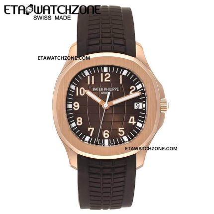 patek-philippe-aquanaut-rose-gold-brown-strap-mens-watch