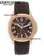 patek-philippe-aquanaut-rose-gold-brown-strap-mens-watch