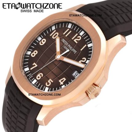 patek-philippe-aquanaut-rose-gold-brown-strap-mens-watch