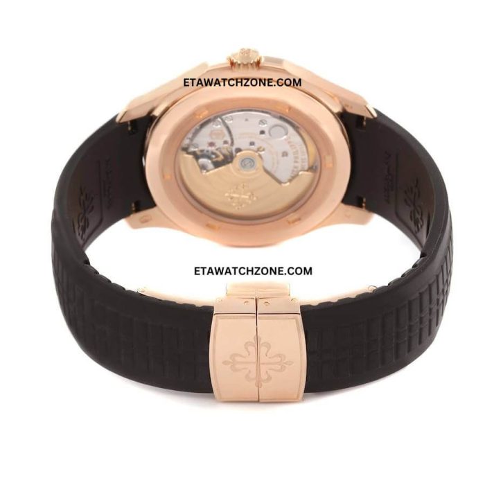 patek-philippe-aquanaut-rose-gold-brown-strap-mens-watch